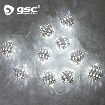 LED-Lichterkette mit Silberkugeln Ref. 5204457