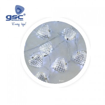 LED-Lichterkette mit Silberherzen Ref. 5204472